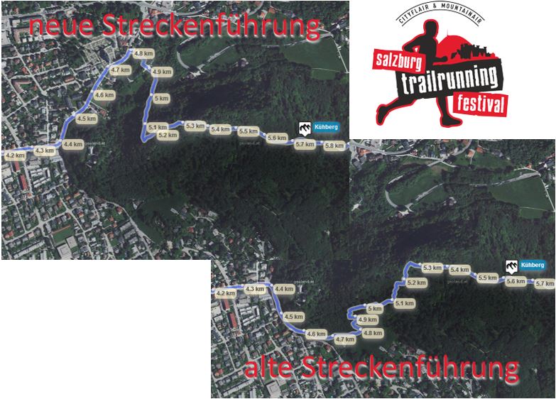 Die neue Streckenführung am Kühberg